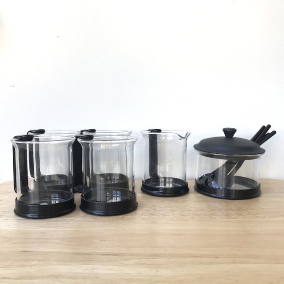 Bodum Other - Bodum Bistro Coffee Espresso Cups Set Sugar Creamer Stirrers Black Handles
